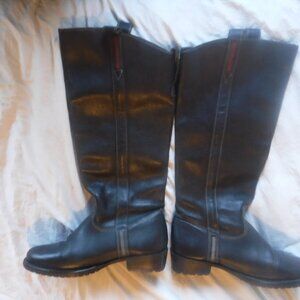 Sundance womens Black Leather Boots Size 39 US Size 9
